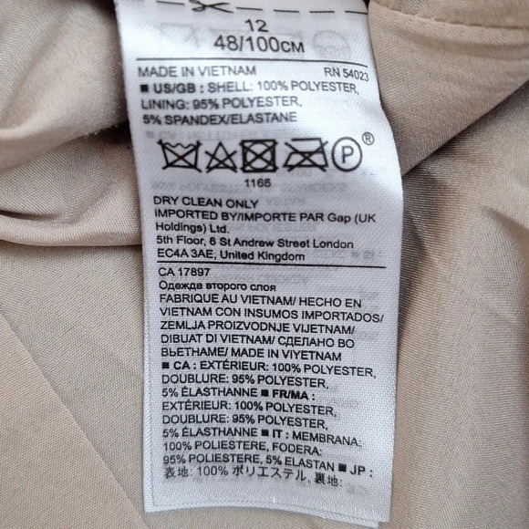 Banana Republic Black Preppy Notch Collar V-Neck Academia Blazer Jacket Size 12 - Picture 7 of 7